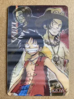 One Piece Luffy Ace Shanks Pirate King Gummy Card Gumica 3d Japanese Card Bandai - Image 1