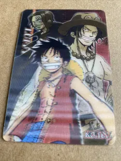 One Piece Luffy Ace Shanks Pirate King Gummy Card Gumica 3d Japanese Card Bandai - Image 2