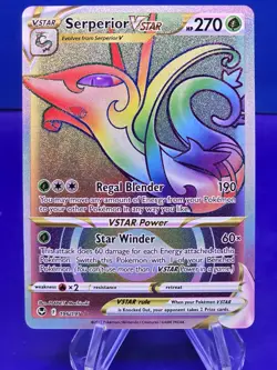 Serperior VSTAR 196/195 Silver Tempest Full Art Secret Rare Holo Pokemon Card nm - Image 1