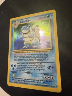 Pokemon TCG Base Set Blastoise Holo Card 2/102 NM- - Image 3