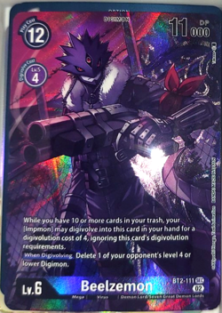Digimon Card Game Beelzemon BT2-111 Secret Rare Card CCG TCG Foil - Image 1