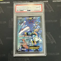 Team Aqua's Kyogre EX 6/34 XY Double Crisis Secret Rare Pokemon Card PSA 8 NM/M - Image 1