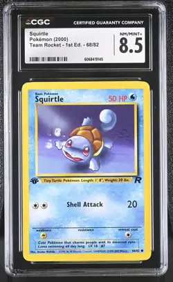 CGC 8.5 Squirtle 2000 Team Rocket 1st Edition 68/82 Pokemon Card - Image 1