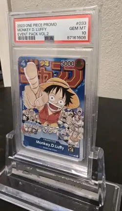 Monkey D. Luffy P-033 PSA 10 Event Pack Vol 2 Promo English One Piece Card Game - Image 3