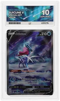 ACE 10 Suicune V Pokemon Crown Zenith GG38/GG70 Ace Label Graded Card PSA - Image 1