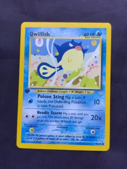 Pokemon Cards: 1st Edition Neo Revelation Common: Qwilfish 49/64 - Image 1