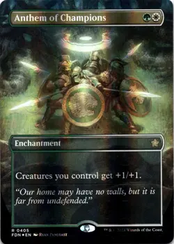 Anthem of Champions MANA FOIL BORDERLESS Foundations Magic MTG NM - Image 1