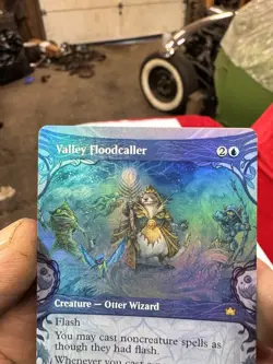 Valley Floodcaller, MTG, Bloomburrow Commander, Magic, 308 RARE FOIL BOARDERLESS - Image 2