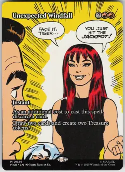 MTG Unexpected Windfall (Borderless) Normal NM Marvel Universe Eternal-Legal Mag - Image 1