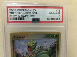 2003 Pokemon PSA 8 NM-MT Treecko 75/109 EX Ruby & Sapphire Reverse Holofoil 161 - Image 2