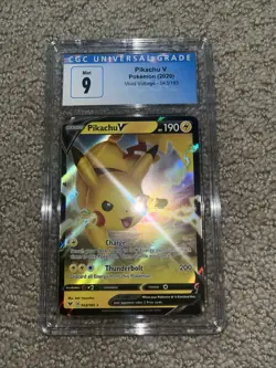 Pikachu V Pokemon TCG 2020 Vivid Voltage 043/185 CGC 9 - Image 1