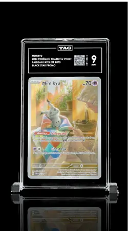 Pokemon TCG Mimikyu #075 Black Star Promo - Paldean Fates TAG 9 MINT PSA 9 - Image 1