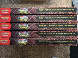 Pokemon TCG Paldean Fates Great Tusk ex and Iron Treads ex Premium Collection x5 - Image 1