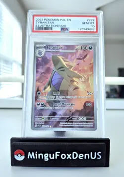 2023 Pokemon Paldea Evolved Tyranitar Illustration Rare English, PSA 10 - Image 1