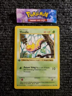 Weedle 1st Edition Shadowless Pokemon Base Set 69/102 NM - Image 1