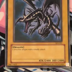 YuGiOh! Red-Eyes Black Dragon, Ultra Rare, Unl, SDJ-001 MP+ - Image 3