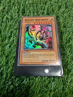 SKE-001 Yu Gi Oh Blue Eyes White Dragon 1st Edition Rare LP - Image 1