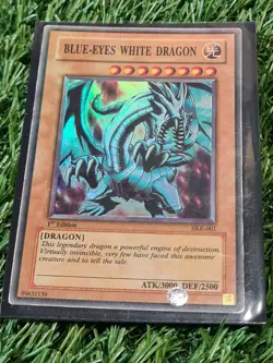 SKE-001 Yu Gi Oh Blue Eyes White Dragon 1st Edition Rare LP - Image 3
