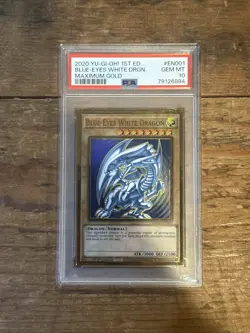 Blue-Eyes White Dragon 2020 Yu-Gi-Oh! 1st Ed. Maximum Gold #EN001 PSA 10 GEM - Image 1
