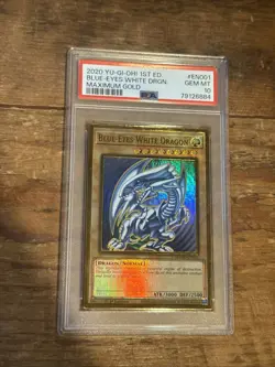 Blue-Eyes White Dragon 2020 Yu-Gi-Oh! 1st Ed. Maximum Gold #EN001 PSA 10 GEM - Image 2