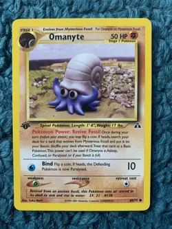 1st Edition OMANYTE 60/75 Neo Discovery Set - Pokemon WOTC Vintage Card - NM - Image 1