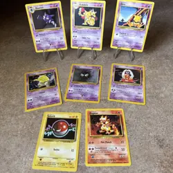 8 Card Pokemon Base Set Unlimited Vintage Card Lot Common/ Uncommon LP/HP - Image 1