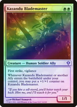 Kazandu Blademaster FOIL Zendikar HEAVILY PLD White Uncommon MAGIC CARD ABUGames - Image 1