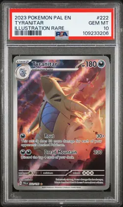 Pokemon Card PSA 10 Tyranitar Illustration Rare Paldea Evolved 222/193 - Image 1