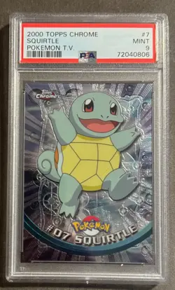 Topps Chrome Squirtle #07 Pokemon Series 1 Card 2000 PSA 9 - Image 1