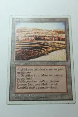 MTG Strip Mine x1- -Fourth Edition-Mod/Hvy Play - Image 1