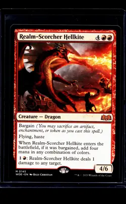 2023 MTG Magic The Gathering WOE Wilds of Eldraine #145 Realm-Scorcher Hellkite - Image 1