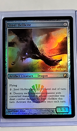 2010 MTG Magic The Gathering SOM Scars of Mirrodin Foil Promo 205 Steel Hellkite - Image 1