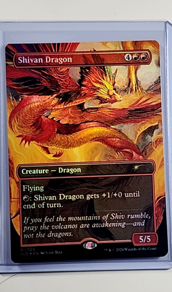 2024 MTG Magic the Gathering SLD Secret Lair Borderless Foil #1709 Shivan Dragon - Image 1