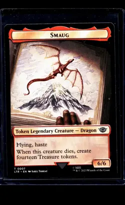 2023 MTG Magic The Gathering LOTR Lord of the Rings Token #7 Smaug LP - Image 1