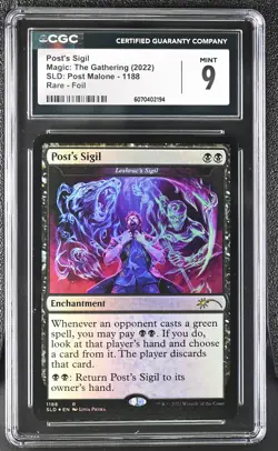 LESHRAC'S SIGIL Secret Lair Foil Post Malone CGC 9 MTG [Nostalgium] - Image 1
