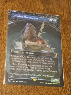 Cresting Mosasaurus Borderless FOIL #2 | REX Jurassic World Collection | MTG - Image 1