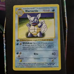 Wartortle 42/102 Base Set 1st Edition Shadowless Pokemon Card - LP/MP - Image 1