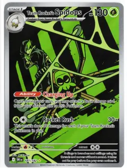 Pokemon Destined Rivals (DRI) Team Rocket's Spidops 187/182 Illustration Rare - Image 1