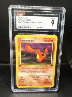 Pokemon Charmander Team Rocket 1st Edition 50/82 Regular 2000 CGC 9 - Image 1