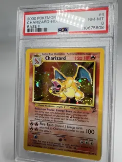 Pokemon Base Set 2 Charizard #4/130 Holo PSA 8 NM-MT - Image 2