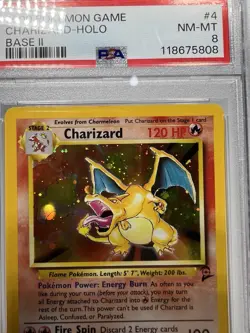 Pokemon Base Set 2 Charizard #4/130 Holo PSA 8 NM-MT - Image 5