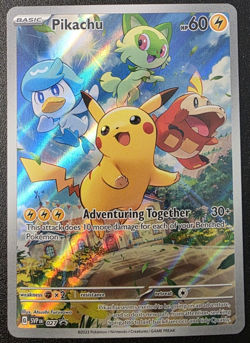 Pikachu 027 Black Star Promo Pokemon Paldea Evolved NM - Image 1