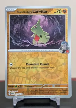 Pokemon Team Rocket's Larvitar #094/182 Destined Rivals English Reverse Holo - Image 1