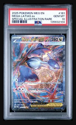 Pokemon 2025 Mega Evolution English MEGA LATIAS EX SIR #181 PSA 10 GEM MINT!!! - Image 1