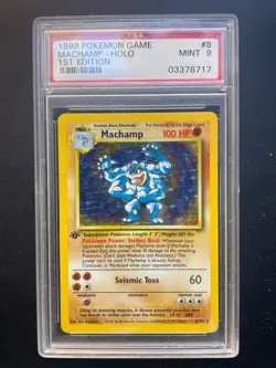 PSA 9 Machamp Pokemon Base Set 8/102 Holo 1st Edition 1999 - Mint - Image 1