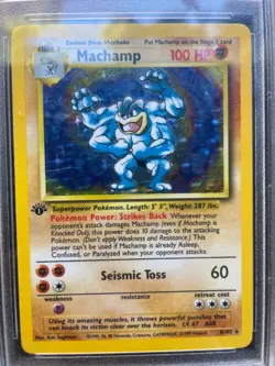 PSA 9 Machamp Pokemon Base Set 8/102 Holo 1st Edition 1999 - Mint - Image 3
