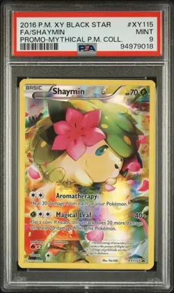 Pokemon PSA 9 Shaymin XY115 Full Art Black Star Promo Mythical Collection Mint - Image 1