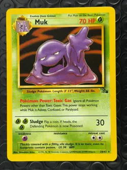Muk 28/62 Base Set Series Fossil RARE Stage 1 Pokemon Card 1999 WOTC NM - Image 1