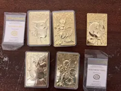 Pokemon MEWTWO & PIKACHU 23k Gold Plated Trading Card 1999 Burger King & More - Image 1