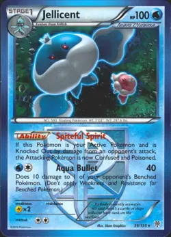 Jellicent (Team Plasma) 39/135 Rare Plasma Storm Lightly Played Pokemon Card - Image 1